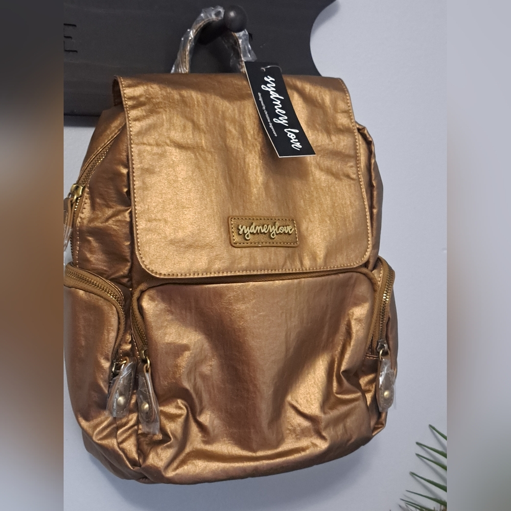 Sydney Love Gold Nylon Backpack NWT